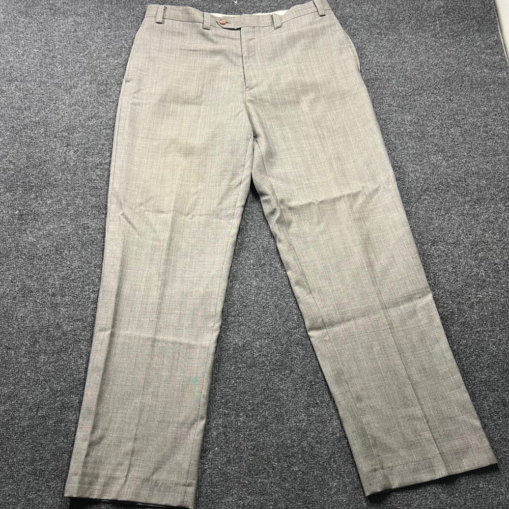 Lauren Ralph Lauren Mens 36x32 Grey Glen Plaid 100% Wool Dress Pants Trousers